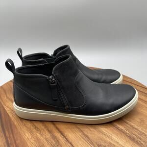 Ecco Soft Classic Booties Shoes Womens 10 Black Leather Casual Comfort Walking